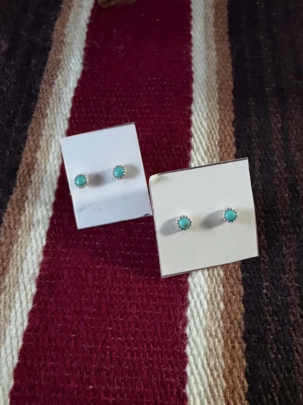 Sterling silver Mexican turquoise mini studs 
$22 each pair